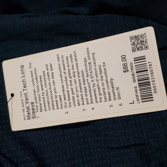 LULULEMON - Metal Vent Tech Long-Sleeve Shirt Mineral Blue / True navy - Size XL - Picture 8 of 9